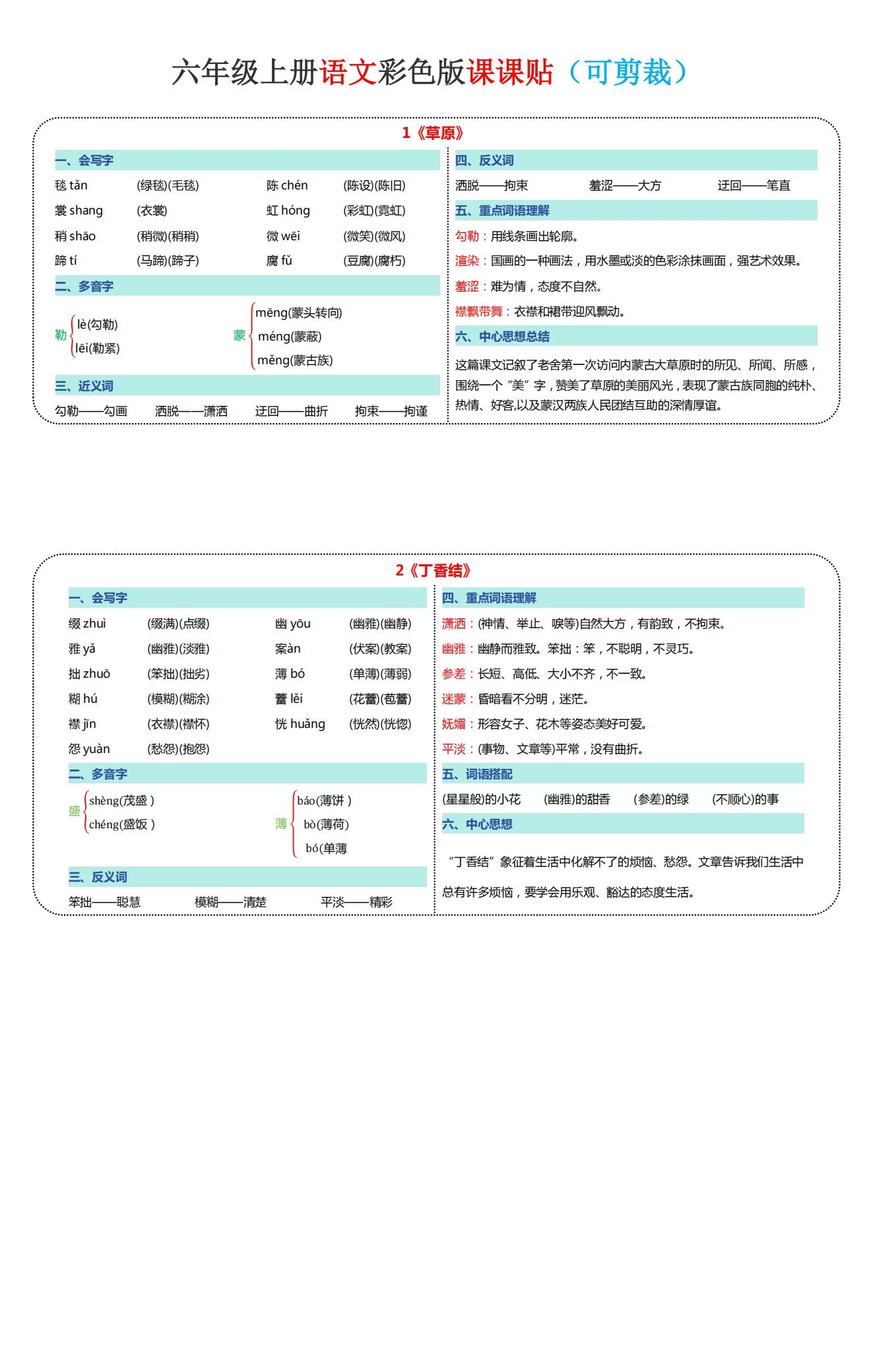 图片[12]-1-6年级语文课课贴-松子教辅网