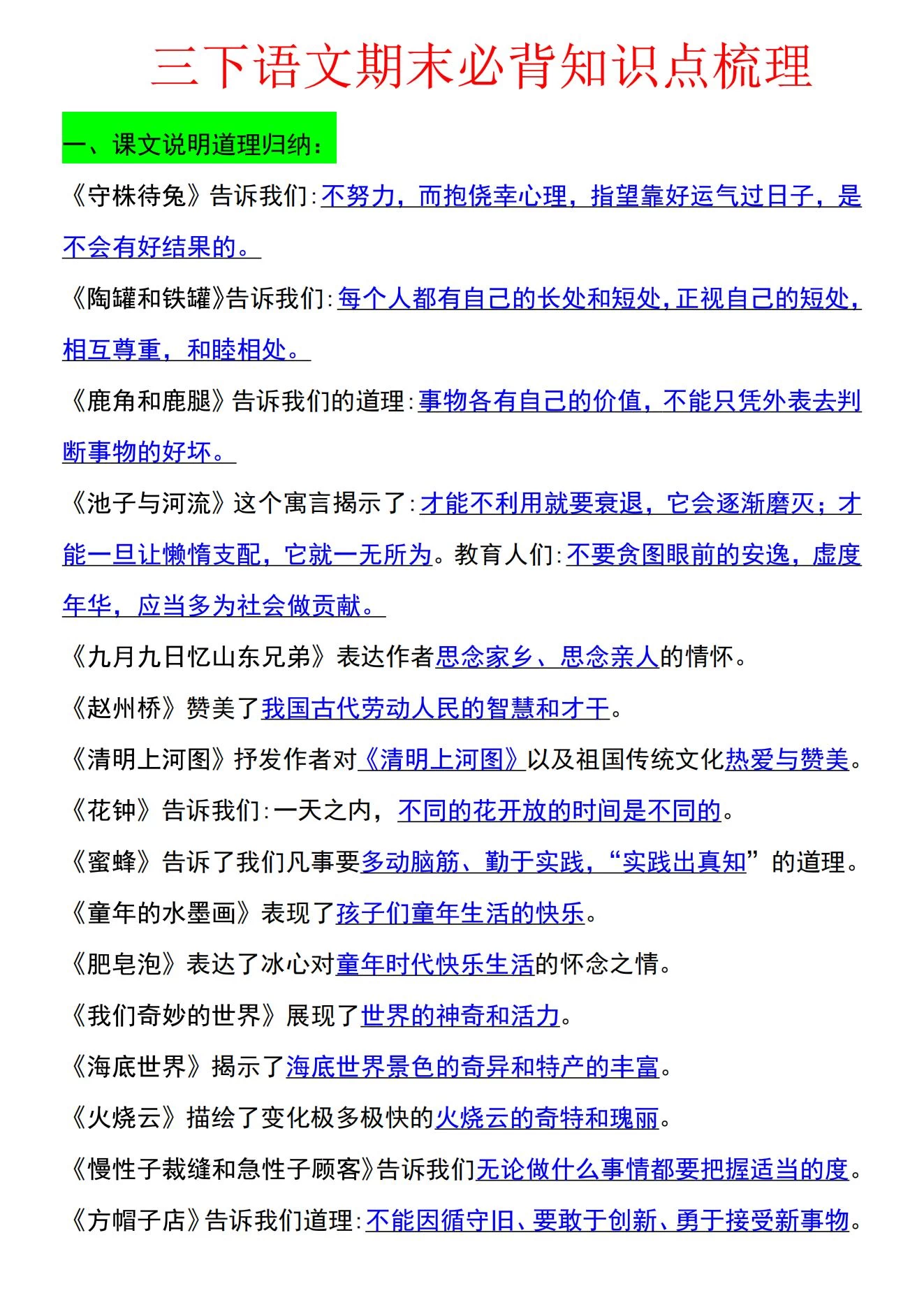 图片[3]-2025最新1-6年级语文下册知识点归纳总复习-松子教辅网