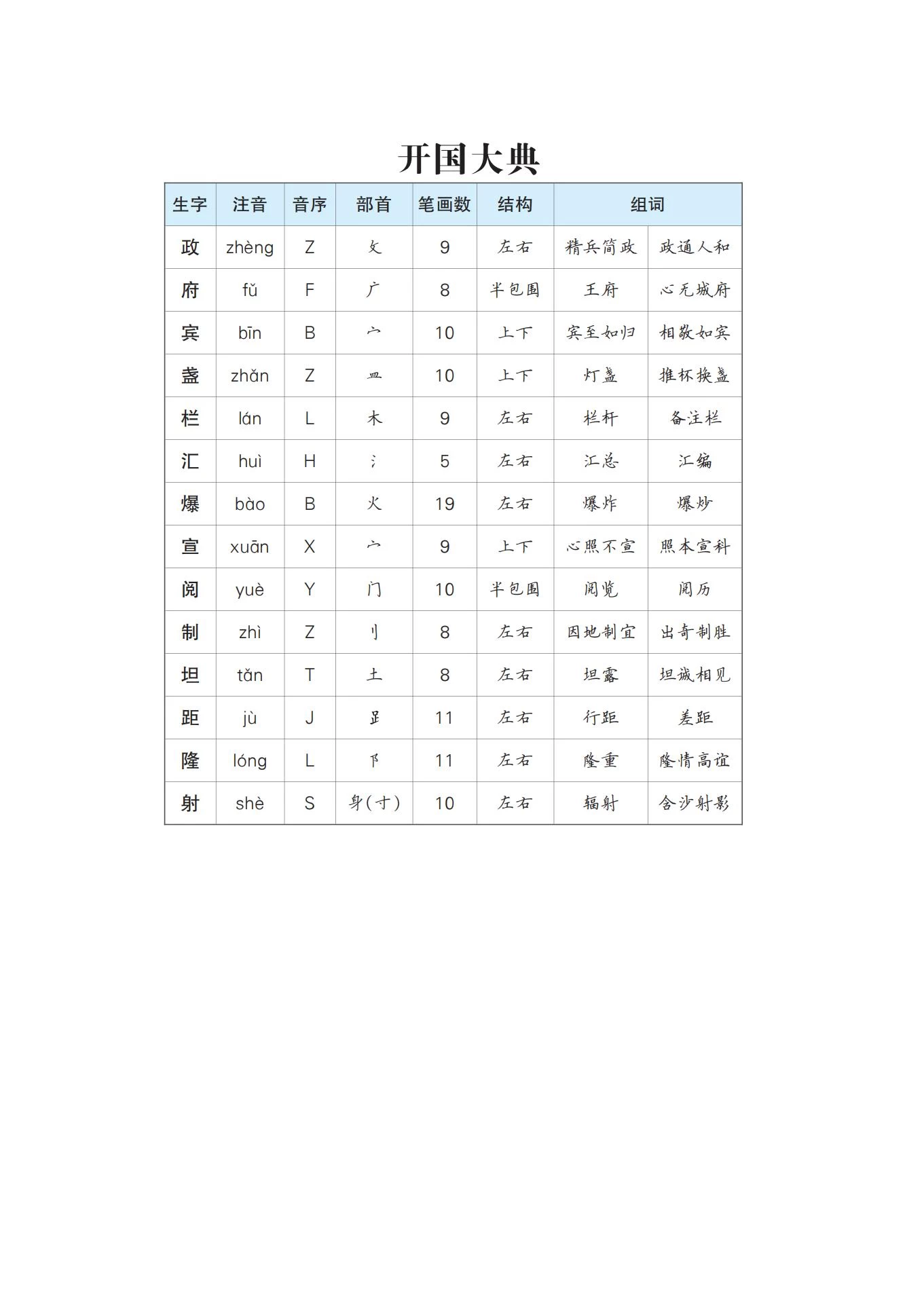 图片[3]-语文1-6上生字预习单-松子教辅网