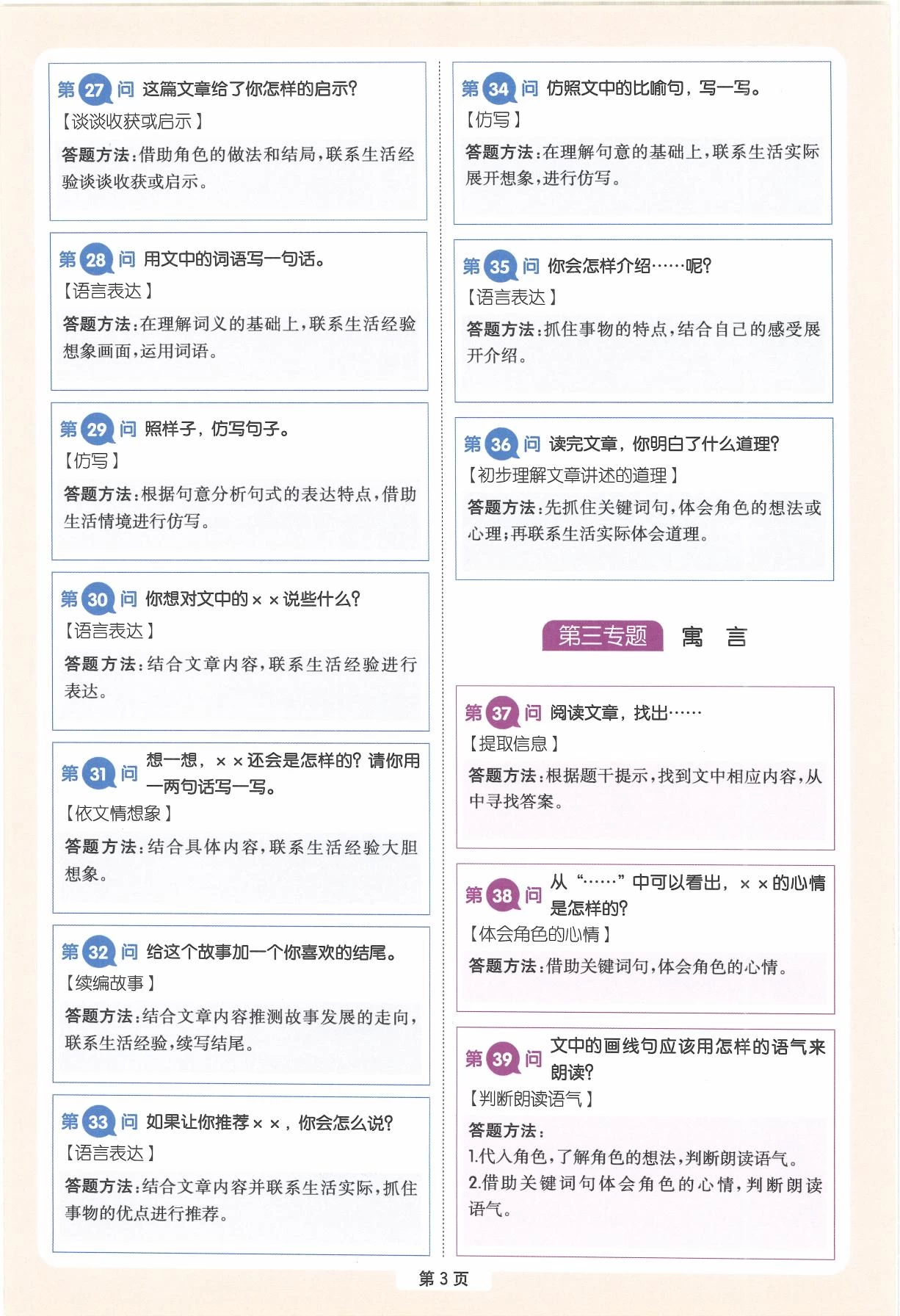 图片[8]-一本-小学1-6年级语文阅读答题方法100问-松子教辅网